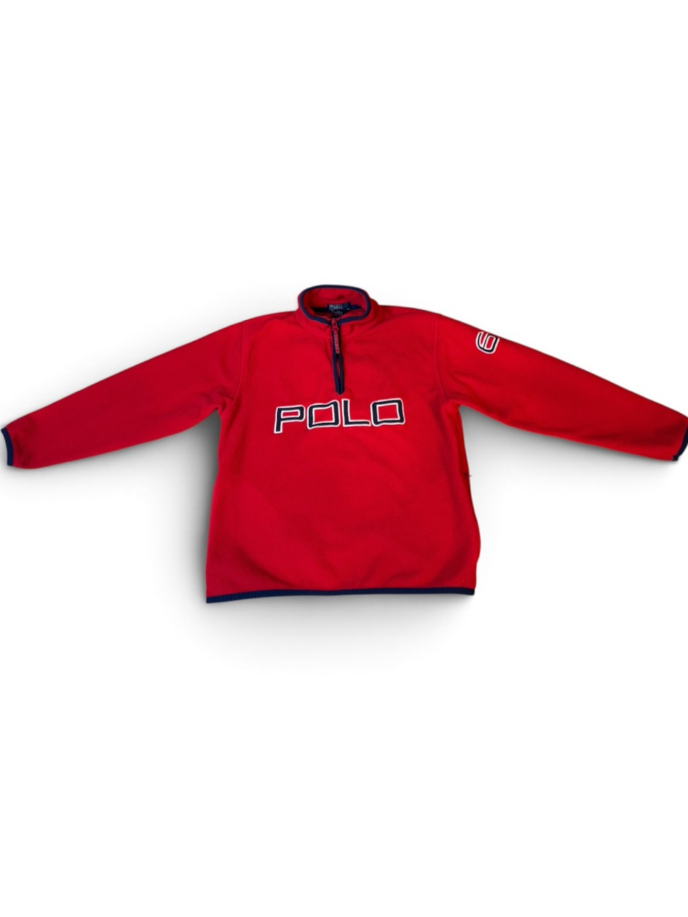 Polo Ralph Lauren Boys Red Fleece Quarter Zip Pullover Size 8/10